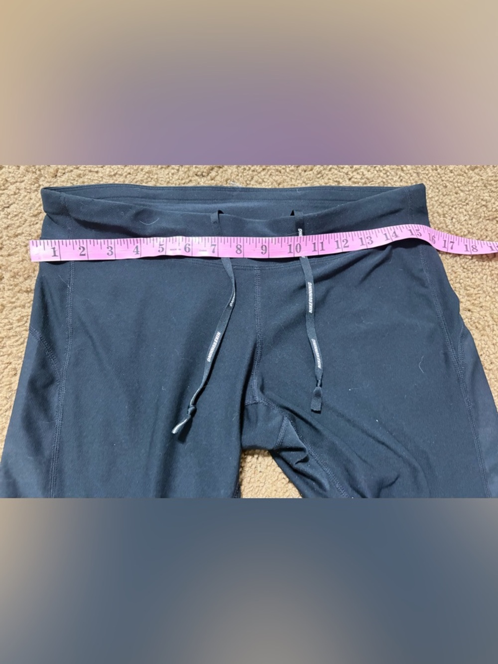 Nike Black Athletic Running Tights with White Swoosh Size L - Picture 7 of 12